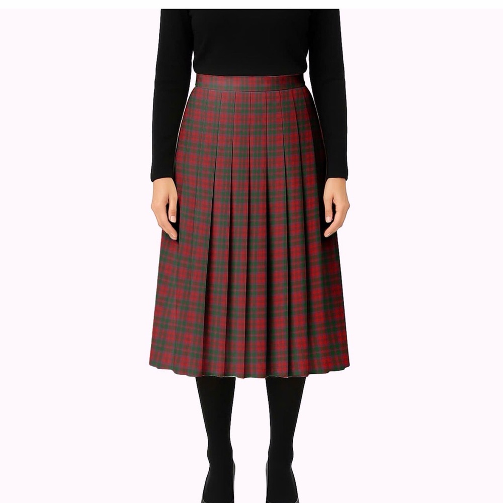 Katie Brooke Vintage Plaid Cuffed long Academia Wool Blend Made in USA Size 14